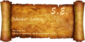 Sándor Endre névjegykártya