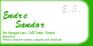 endre sandor business card